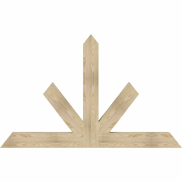Ekena Millwork Saratoga Rough Sawn Timber Gable Bracket, Douglas Fir, 72"W x 45"H x 4"D x 6"F, 15/12 Pitch GBW072X45X0406SAR00RDF - main